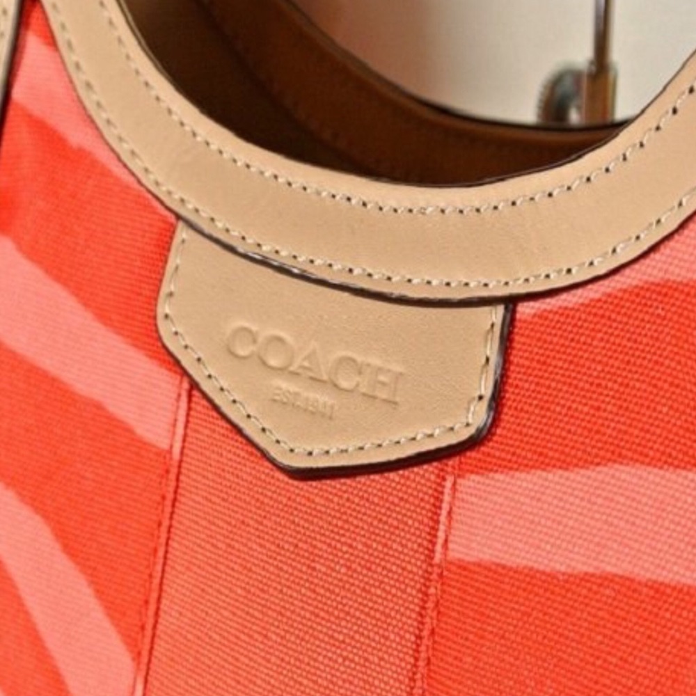 Coach Signature Stripe Zebra Print ShoulderBag